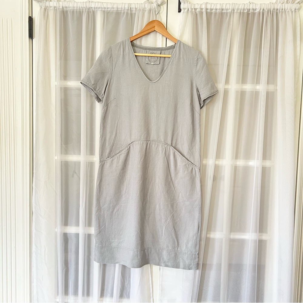 LIN'N LAUNDRY Zyga Gray Dress with Hidden Pockets in Seam Sz 38